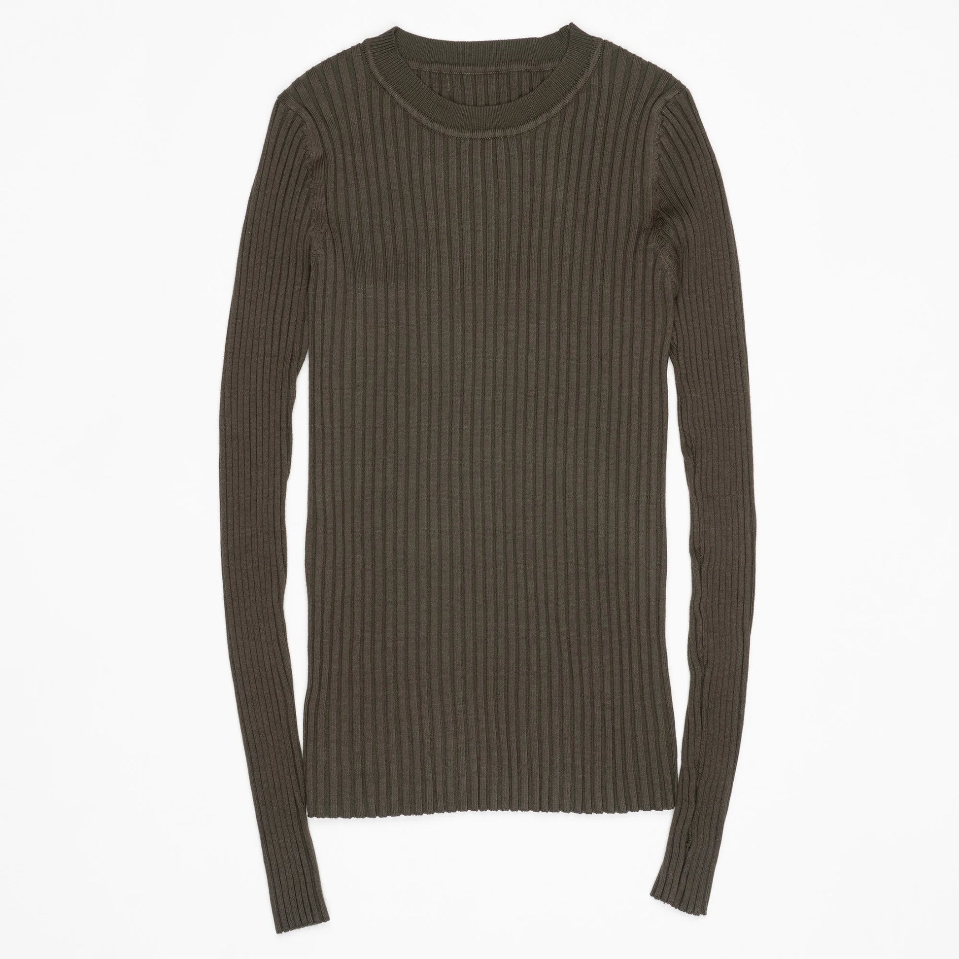 Women Sweater Pullover Basic Crew Neck Ribbed Tops Solid Knitted Jumper With Thumb Hole