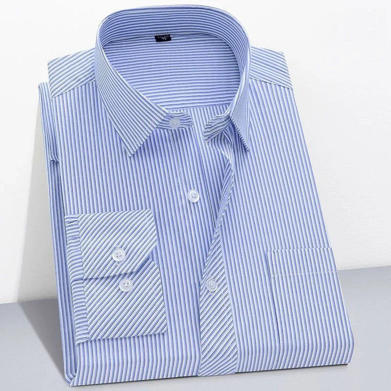 Long Sleeve Striped Branded Cotton Shirts for Men