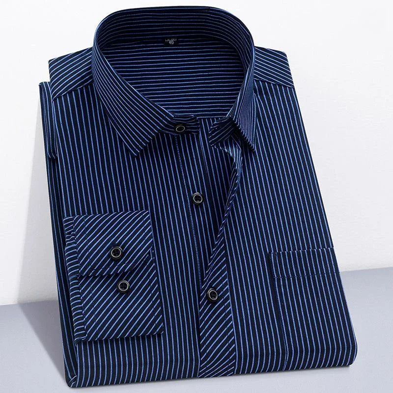 Long Sleeve Striped Branded Cotton Shirts for Men