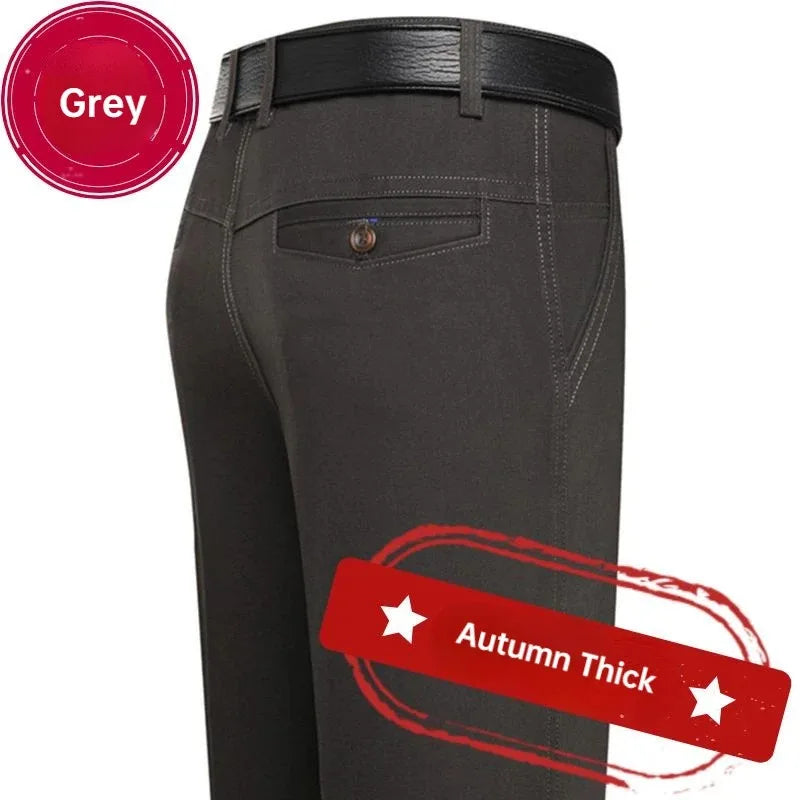 Men's 100% Cotton  Trousers Cargo Pants Smart Casual Solid