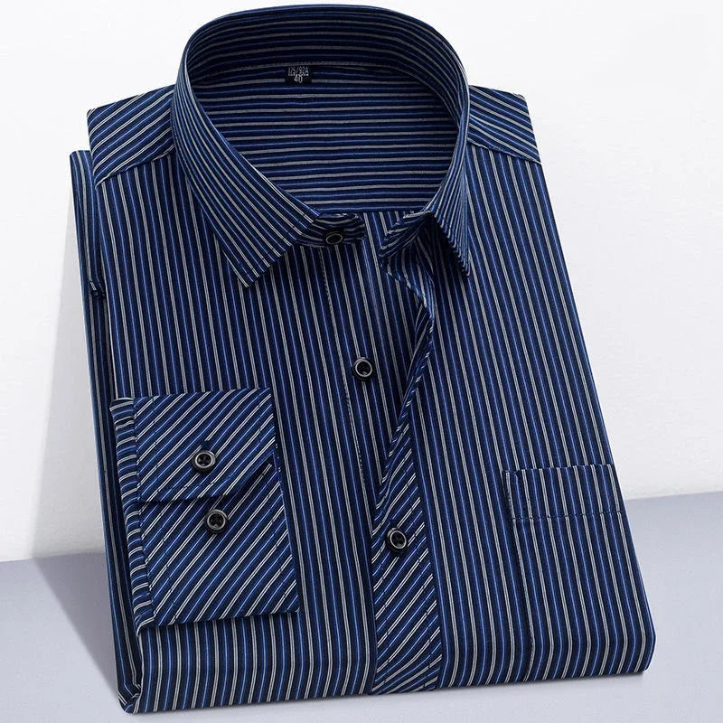 Long Sleeve Striped Branded Cotton Shirts for Men